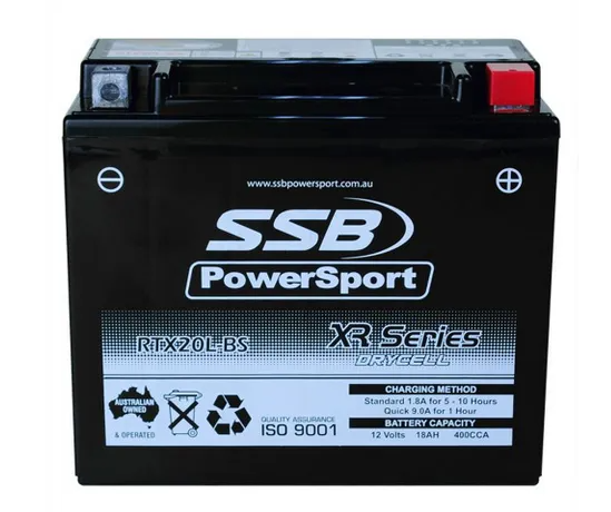MOTORCYCLE AND POWERSPORTS BATTERY (YTX20L-BS) AGM 12V 18AH 400CCA BY SSB HIGH PERFORMANCE image 0