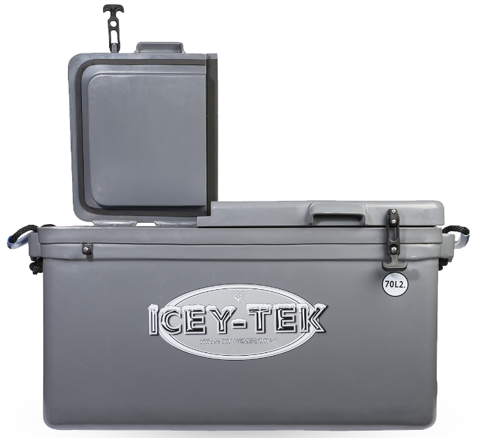 Icey-Tek Chilly Bin Cooler with Split Lid-70 Litre - Grey image